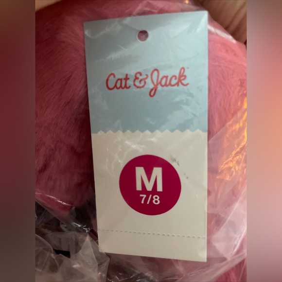 Cat & Jack girls toddler Dallas Fur Slippers Pink size M(7/8) NWT - Picture 5 of 5